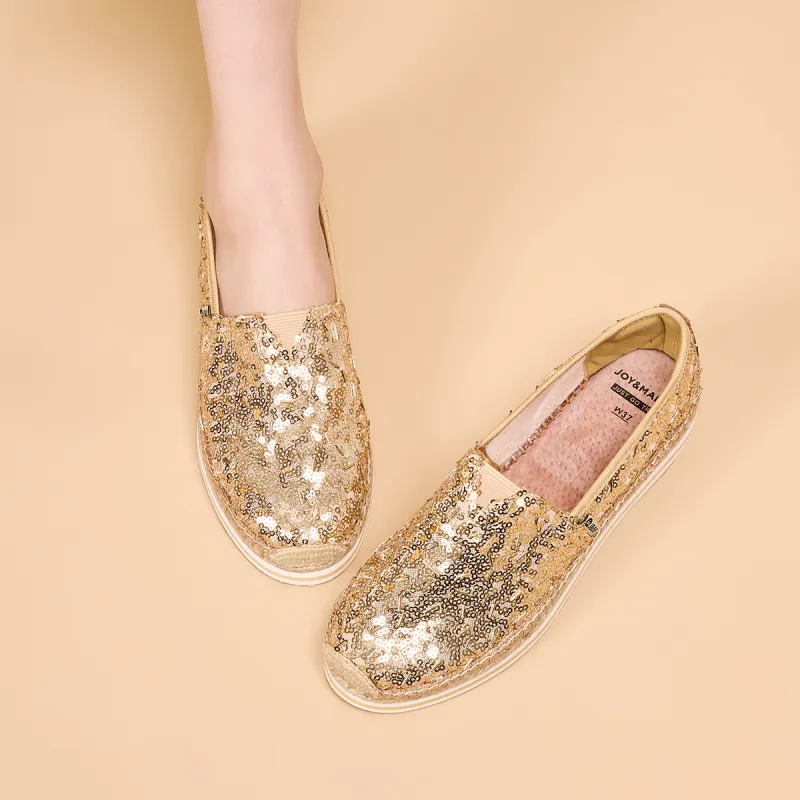 Joy&Mario Espadrilles Women's Gold/Champagne/Red-5