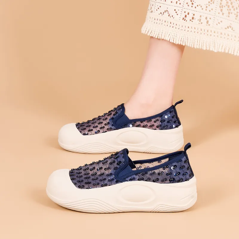 Joy&Mario Loafers Women's Champagne/Dark Blue-4