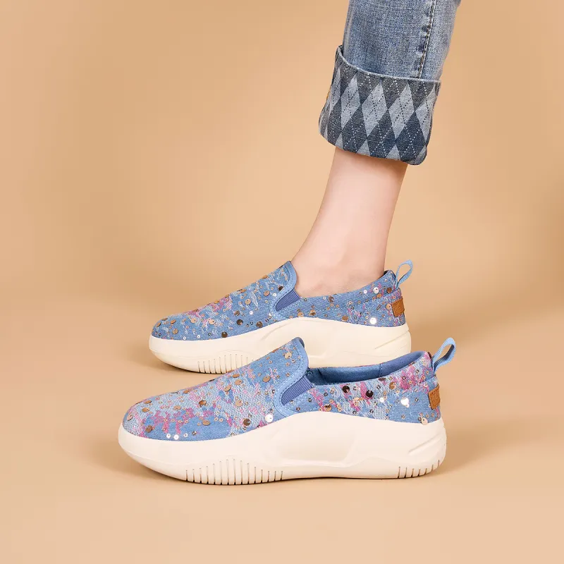 Joy&Mario Lightweight Height Increasing Low-Top Casual Shoes Women's-12