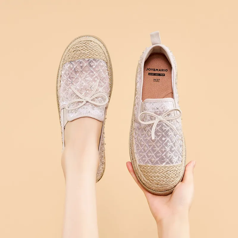 Joy&Mario Espadrilles Women's Black/Gold/Ecru-24