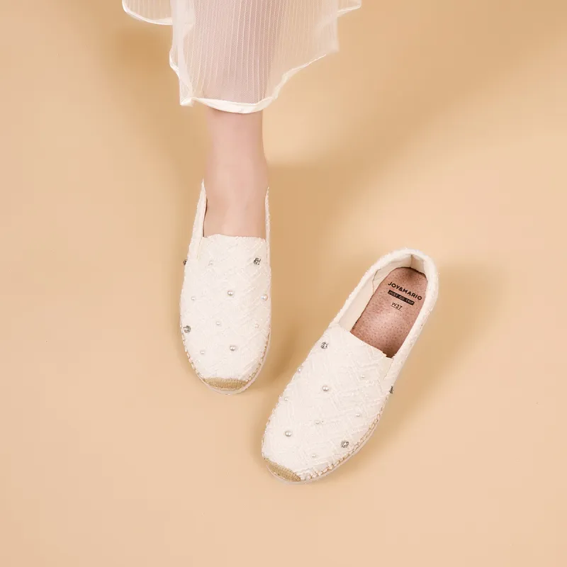 Joy&Mario Espadrilles Women's Beige/White/Red-14