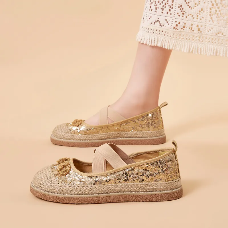 Joy&Mario Espadrilles Women's Black/Gold/Champagne-13