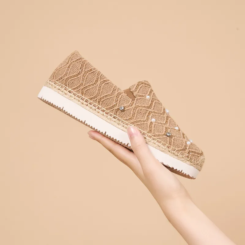 Joy&Mario Espadrilles Women's Beige/White/Red-5