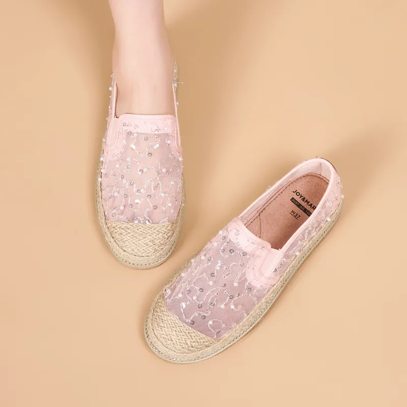 Joy&Mario Espadrilles Women's Pink/Beige Yellow-5