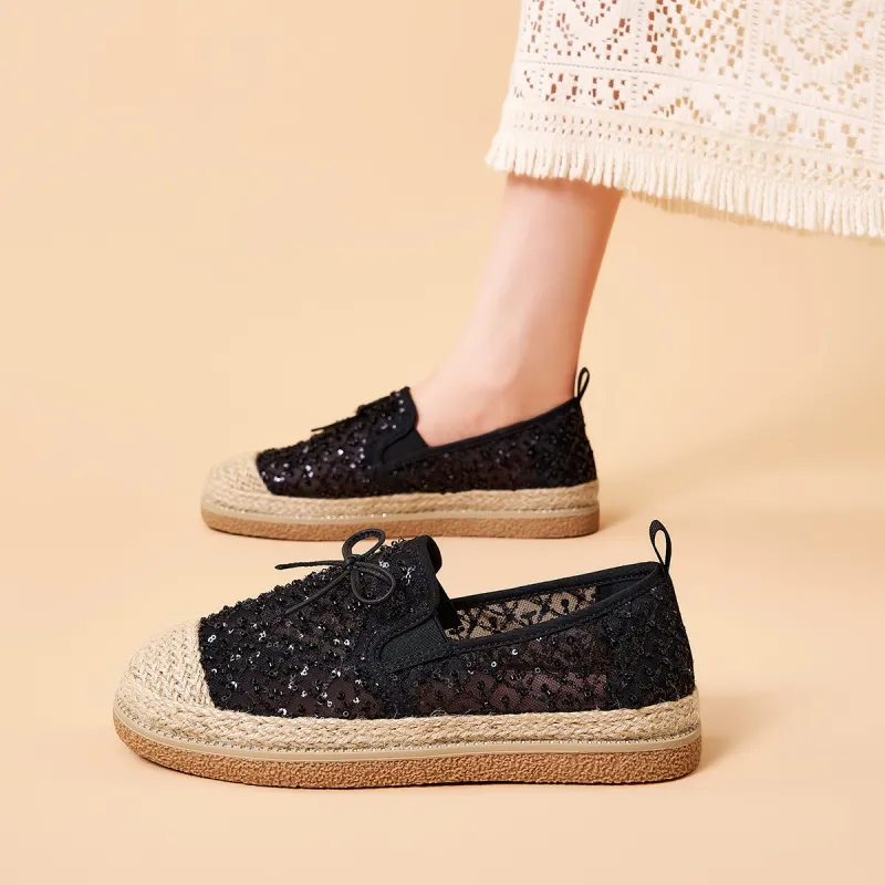 Joy&Mario Espadrilles Women's Black/Gold/Ecru-5