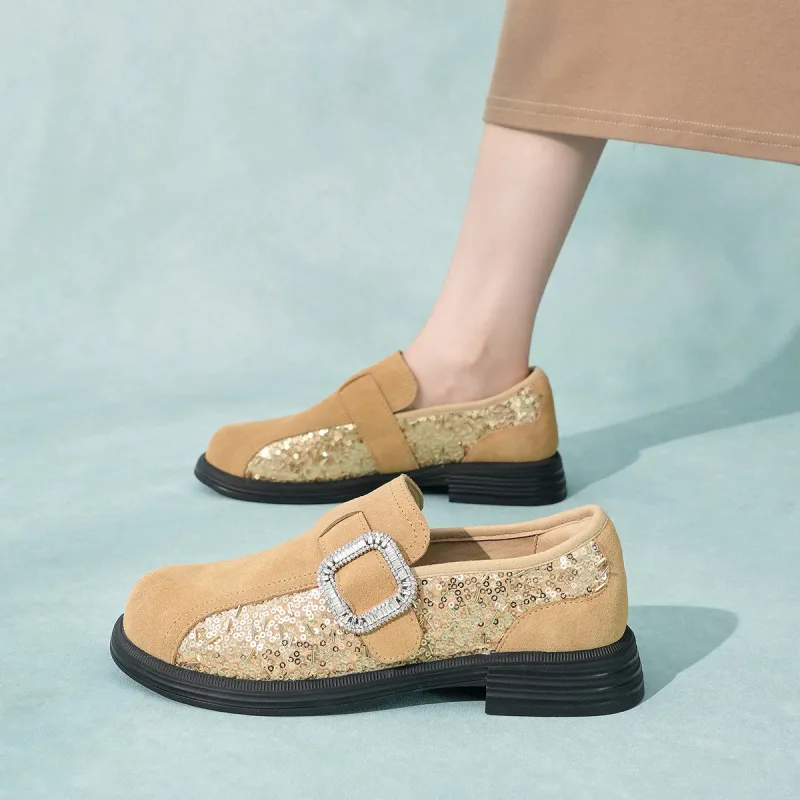 Joy&Mario Loafers Women's Black/Gray/Gold-27
