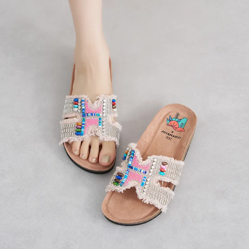 Joy&Mario Slip Resistant Slide Slippers Women's-19