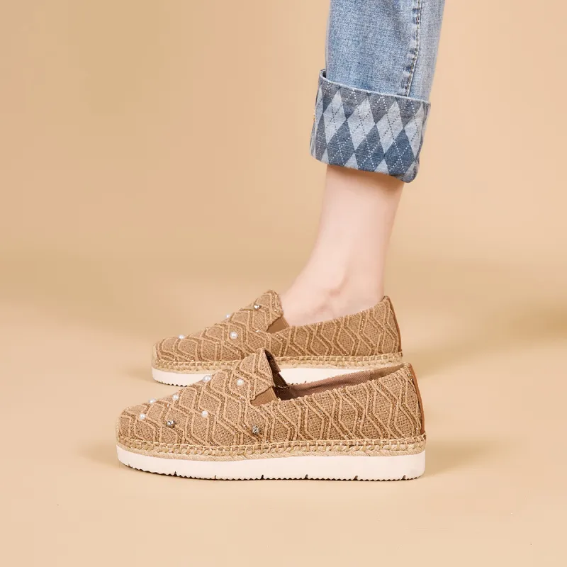 Joy&Mario Espadrilles Women's Beige/White/Red-4