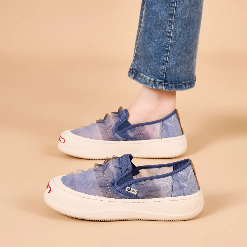 Joy&Mario Breathable Height Increasing Low-Top Skateboard Shoes Women's-13