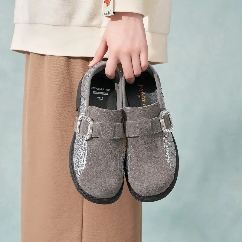 Joy&Mario Loafers Women's Black/Gray/Gold-18