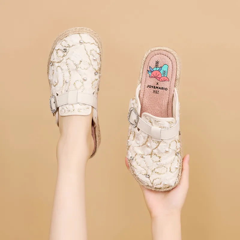 Joy&Mario Plastic Closed Toe Slippers Women's-4