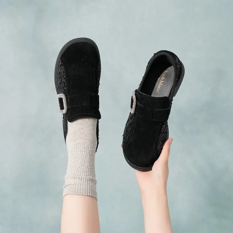 Joy&Mario Loafers Women's Black/Gray/Gold-6