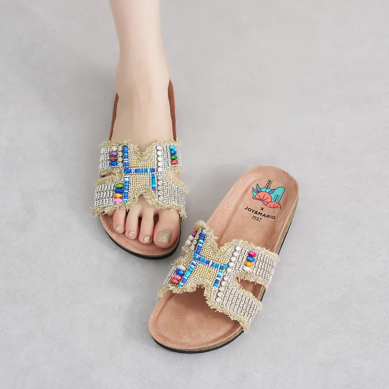 Joy&Mario Slip Resistant Slide Slippers Women's-12