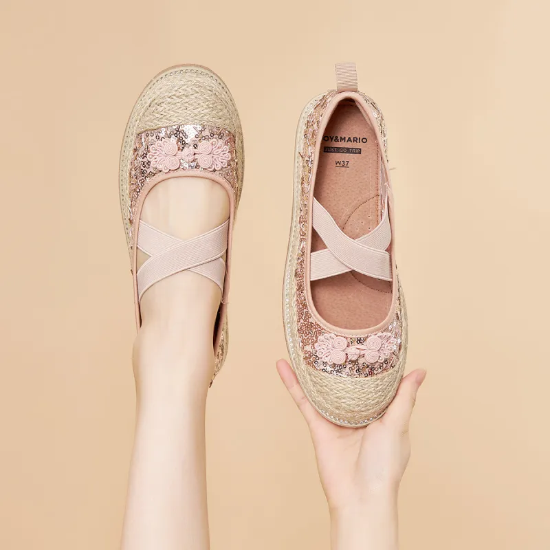 Joy&Mario Espadrilles Women's Black/Gold/Champagne-23