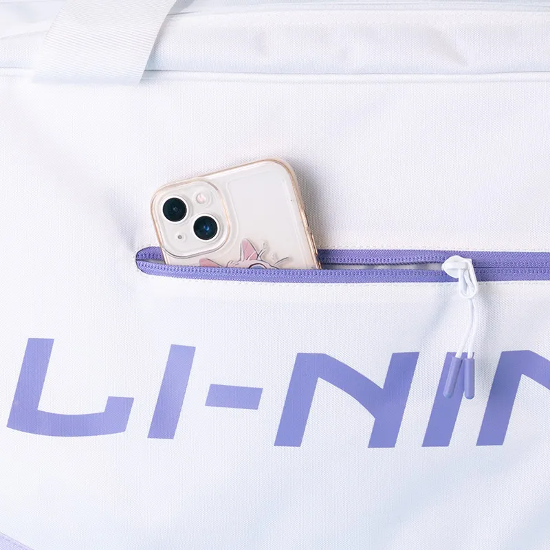 LiNing Polyester Handbag Regular Unisex White Purple-3