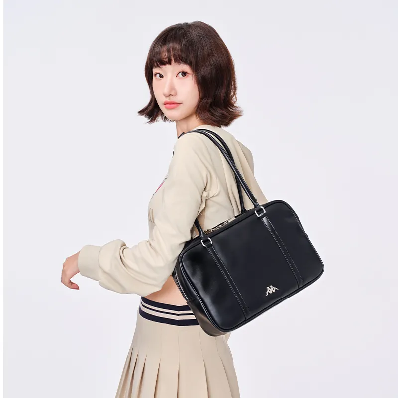 Kappa Polyurethane Handbag, Shoulder Bag Regular Unisex Classic Black-3