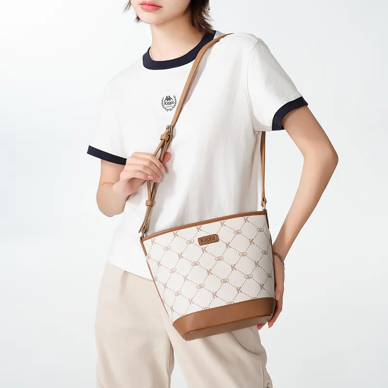 Kappa Matte Leather One Shoulder Bag, Tote, Commute Bag, Crossbody Bag, Bucket Bag Regular Women's Coconut Latte Brown-3