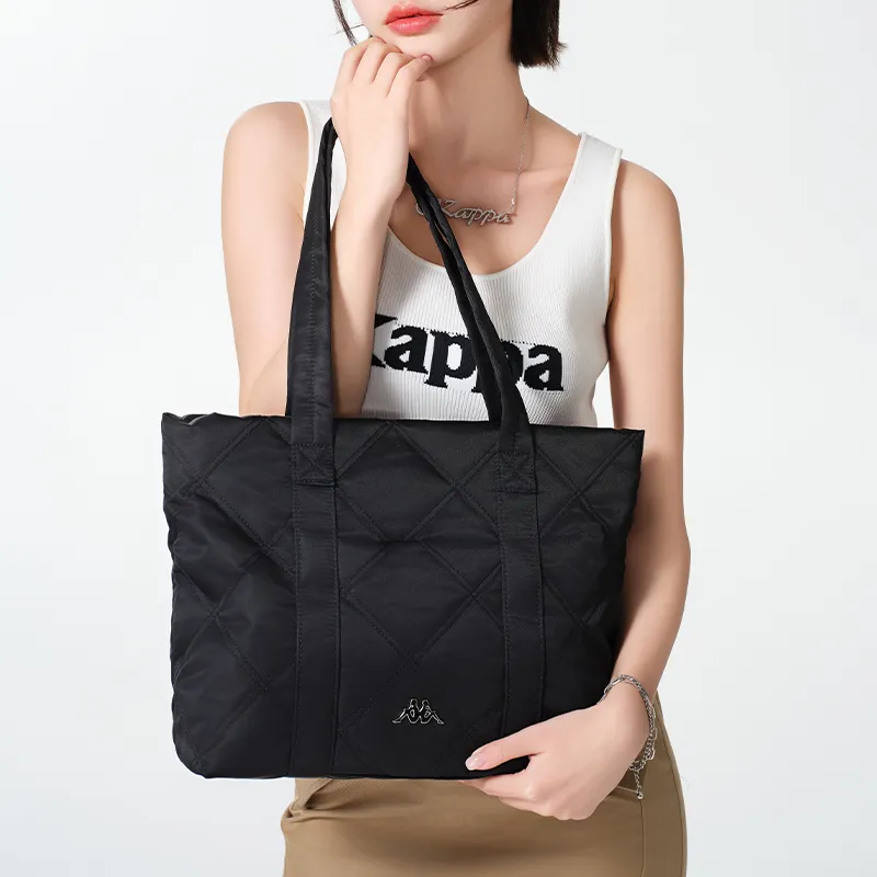 Kappa Polyester Warm Tote Bag, Shopping Bag, Handbag, Shoulder Bag Tubas Unisex Classic Black-4