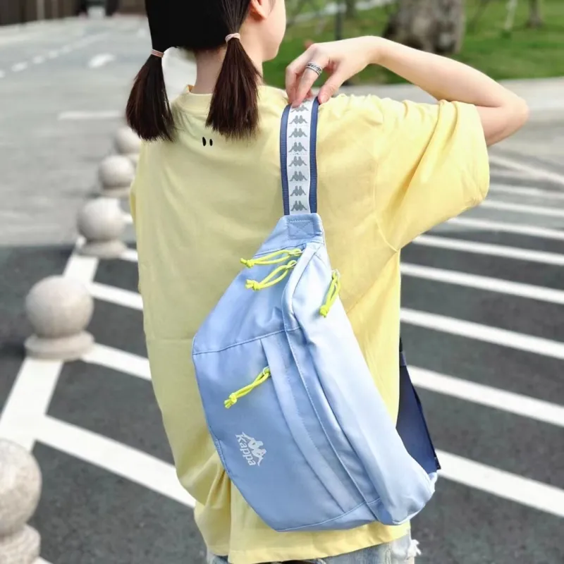 Kappa Polyester Dumpling Bag, Crossbody Bag, Sling Bag Regular Unisex Icy Spring Blue-5