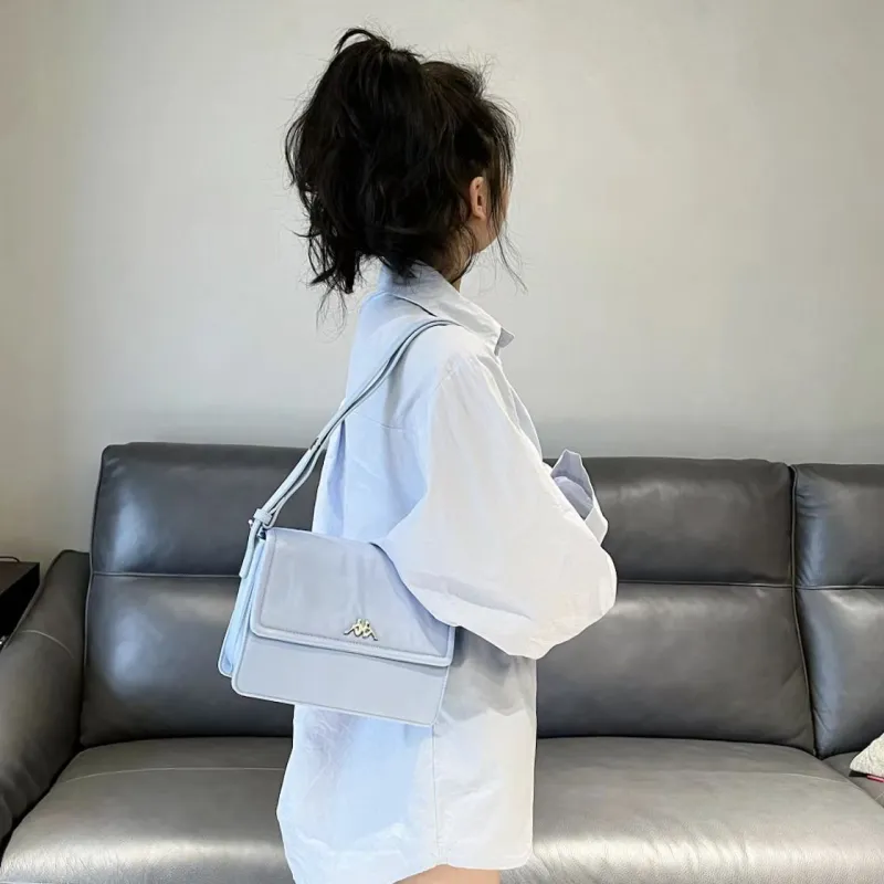 Kappa Nylon Shoulder Bag, Crossbody Bag, Commute Handbag Regular Women's Baby Blue-3