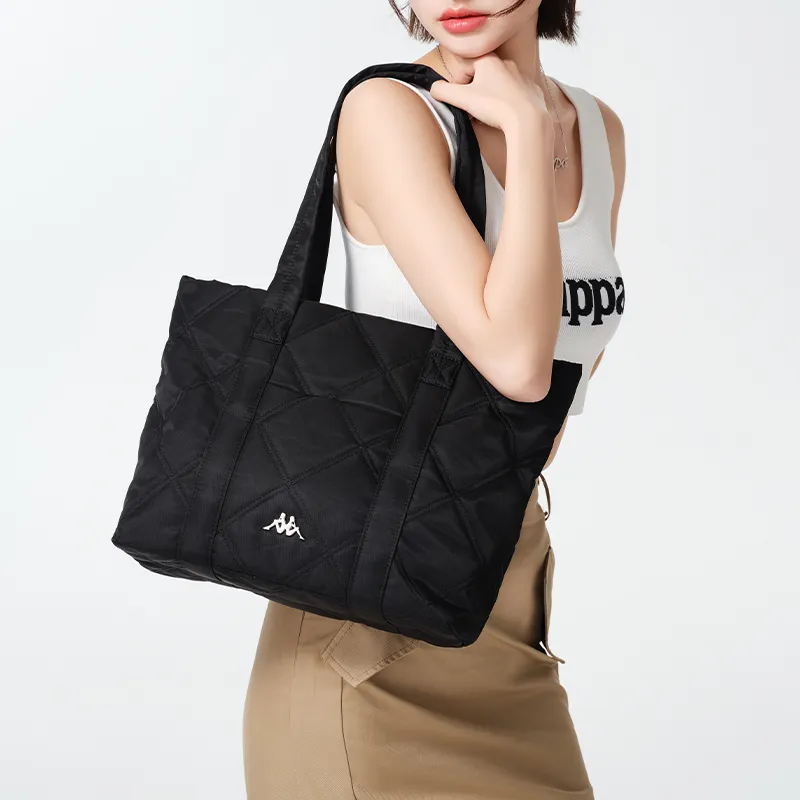 Kappa Polyester Warm Tote Bag, Shopping Bag, Handbag, Shoulder Bag Tubas Unisex Classic Black-3
