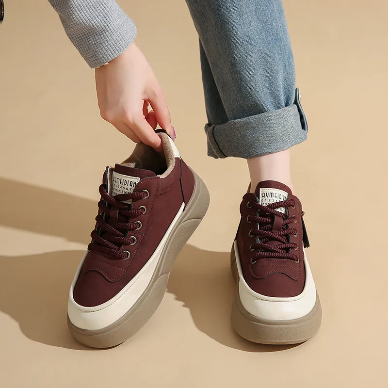 Wooden Rabbit Abrasion Resistant Thermal Mid Top Casual Shoes Women's-9