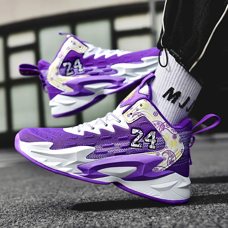 Wooden Rabbit Slip Resistant Mid Top Basketball Shoes Unisex-7