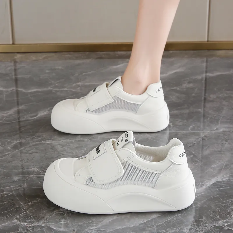 Wooden Rabbit Cushioning, Slip Resistant, Breathable, Lightweight, Height Increasing Low Top Casual Shoes Women's-1