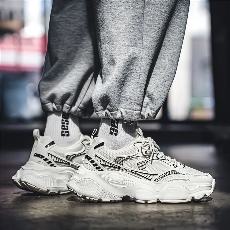 Wooden Rabbit Cushioning Anti-Slip Wear-Resistant Breathable Height Increasing Low-Top Chunky Sneakers Men's-9