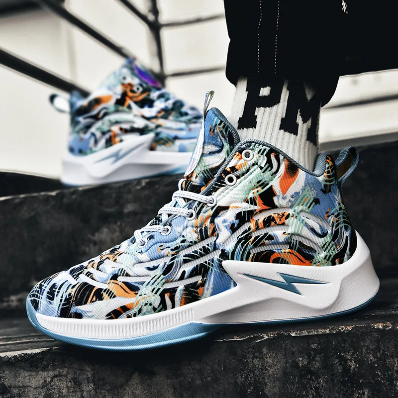 Wooden Rabbit Anti Slip Wear Resistant High Top Basketball Shoes Unisex-7