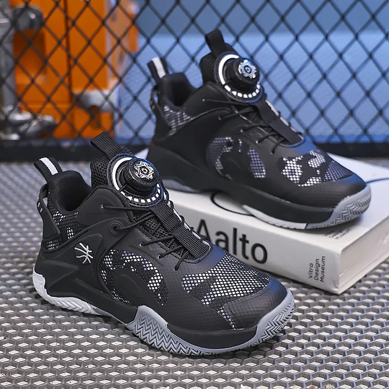 Wooden Rabbit Anti Slip Wear Resistant Breathable Lightweight Cushioning Children's Basketball Shoes Kids'-7