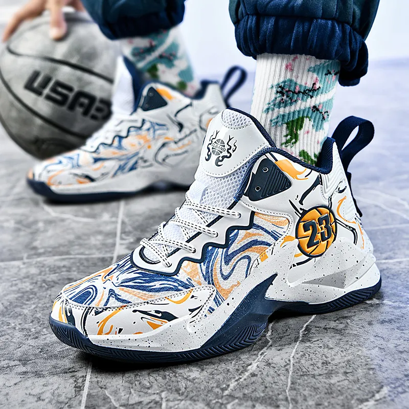 Wooden Rabbit Anti Slip Wear Resistant High Top Basketball Shoes Unisex-12
