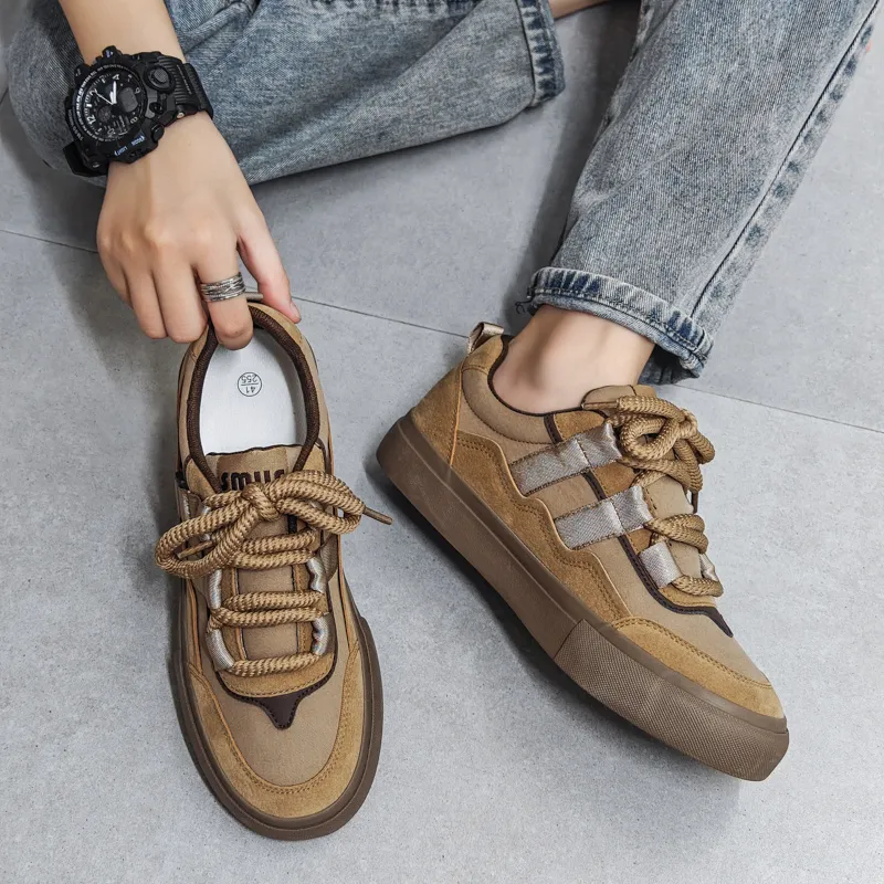 Wooden Rabbit Anti Slip Wear Resistant Low Top Canvas Shoes Men's-11