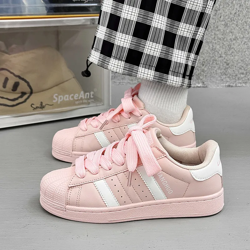 Wooden Rabbit Height Increasing Wear-Resistant Lightweight Breathable Slip-Resistant Low-Top Skateboard Shoes Women's-4