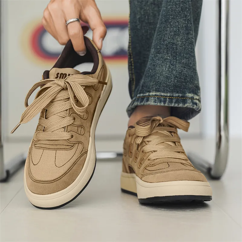 Wooden Rabbit Anti Slip Wear Resistant Low Top Skateboard Shoes Men's-7