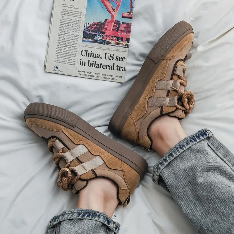 Wooden Rabbit Anti Slip Wear Resistant Low Top Canvas Shoes Men's-12