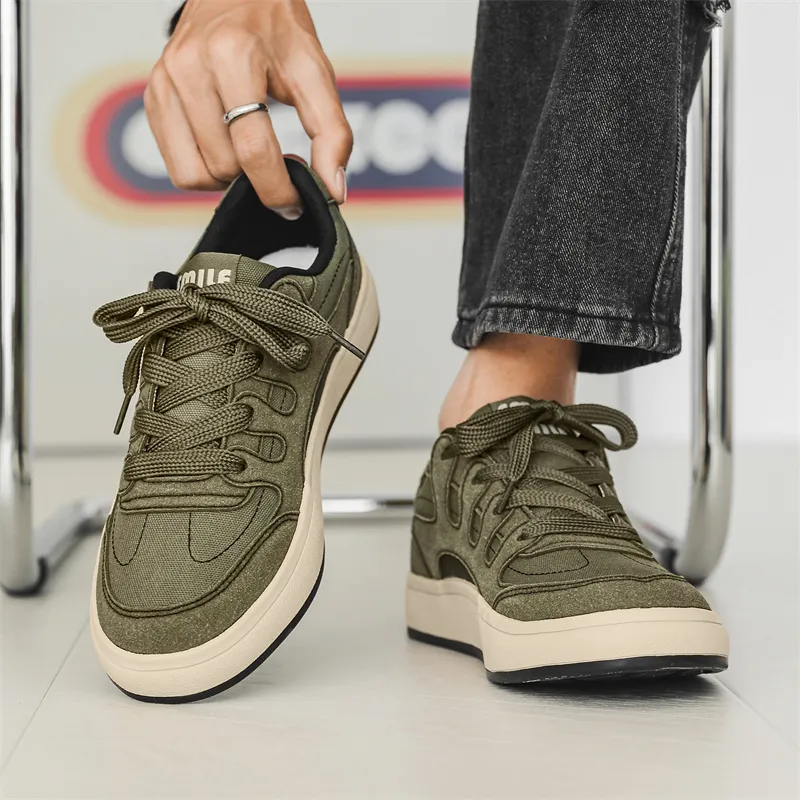 Wooden Rabbit Anti Slip Wear Resistant Low Top Skateboard Shoes Men's-12
