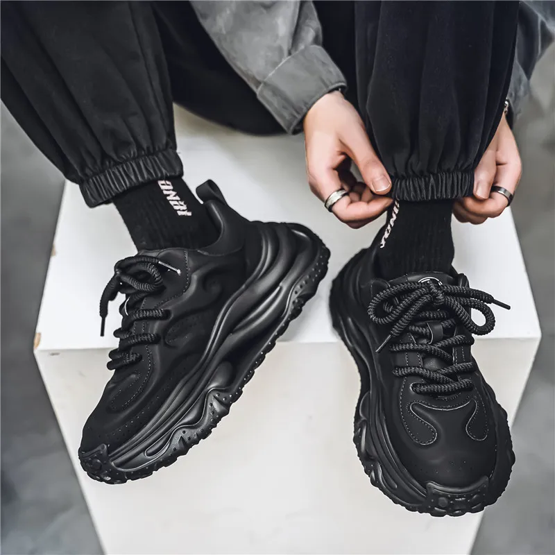 Wooden Rabbit Cushioning, Slip Resistant, Abrasion Resistant, Height Increasing Low Top Chunky Sneakers Men's-13