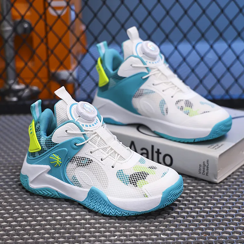 Wooden Rabbit Anti Slip Wear Resistant Breathable Lightweight Cushioning Children's Basketball Shoes Kids'-12