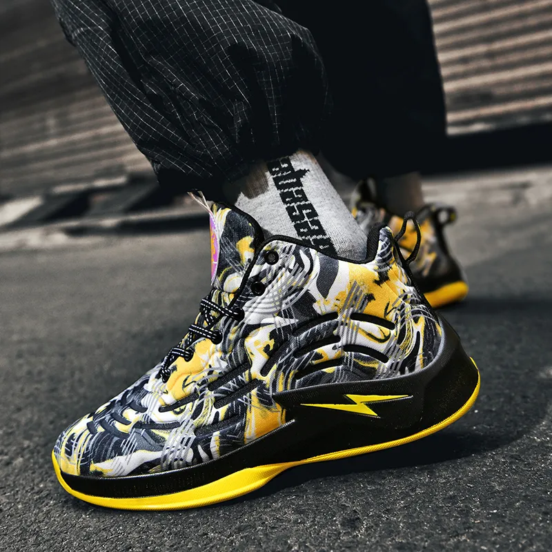 Wooden Rabbit Anti Slip Wear Resistant High Top Basketball Shoes Unisex-3