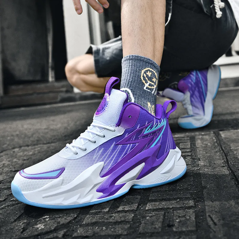 Wooden Rabbit Slip Resistant, Abrasion Resistant, Breathable Mid Top Basketball Shoes Unisex-3