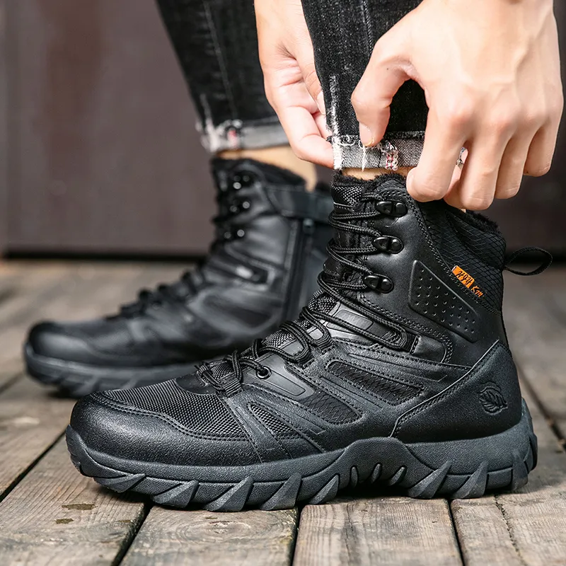 Wooden Rabbit Thermal Abrasion Resistant Cushioning Height Increasing Slip Resistant Short Outdoor Boots Men's-8