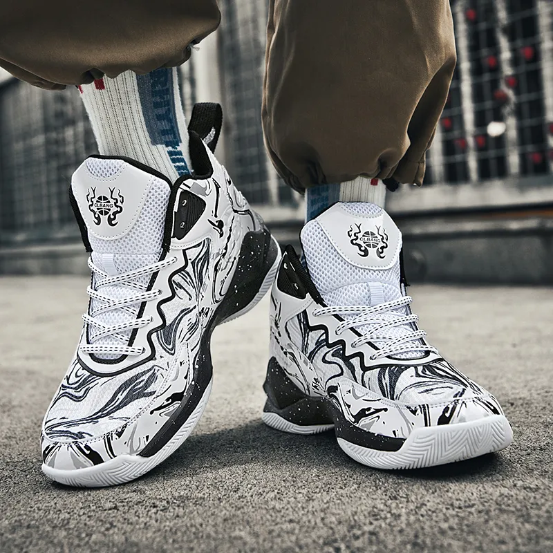Wooden Rabbit Anti Slip Wear Resistant High Top Basketball Shoes Unisex-9