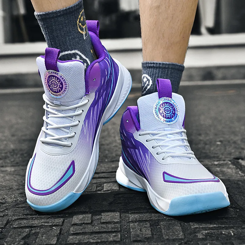 Wooden Rabbit Slip Resistant, Abrasion Resistant, Breathable Mid Top Basketball Shoes Unisex-4