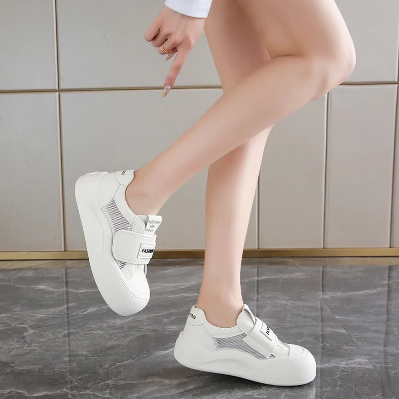 Wooden Rabbit Cushioning, Slip Resistant, Breathable, Lightweight, Height Increasing Low Top Casual Shoes Women's-3