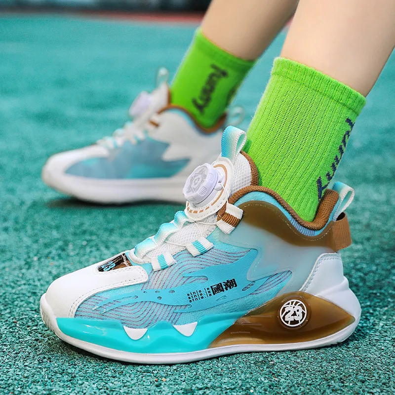Wooden Rabbit Warm Anti Slip And Wear Resistant Lightweight Cushioning Low Top Children's Basketball Shoes Kids'-21
