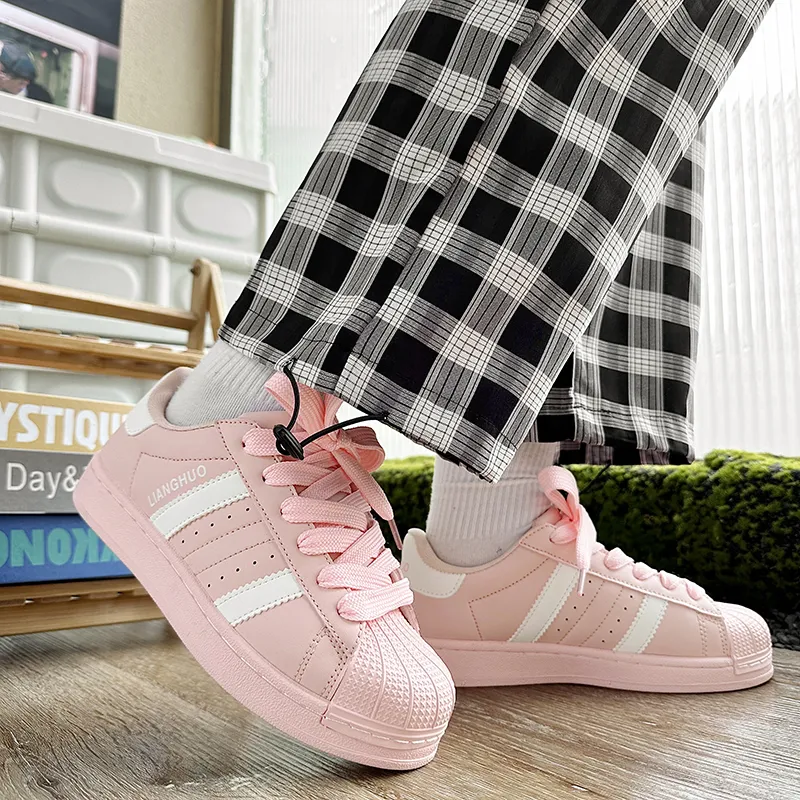 Wooden Rabbit Height Increasing Wear-Resistant Lightweight Breathable Slip-Resistant Low-Top Skateboard Shoes Women's-3