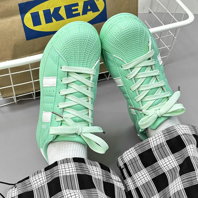 Wooden Rabbit Height Increasing Wear-Resistant Lightweight Breathable Slip-Resistant Low-Top Skateboard Shoes Women's-19