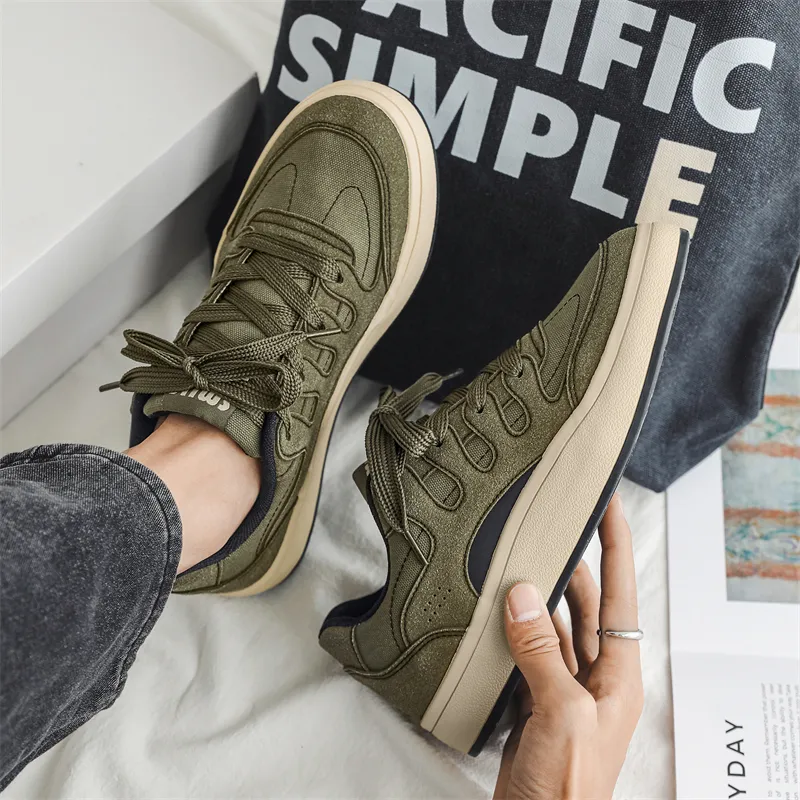 Wooden Rabbit Anti Slip Wear Resistant Low Top Skateboard Shoes Men's-11