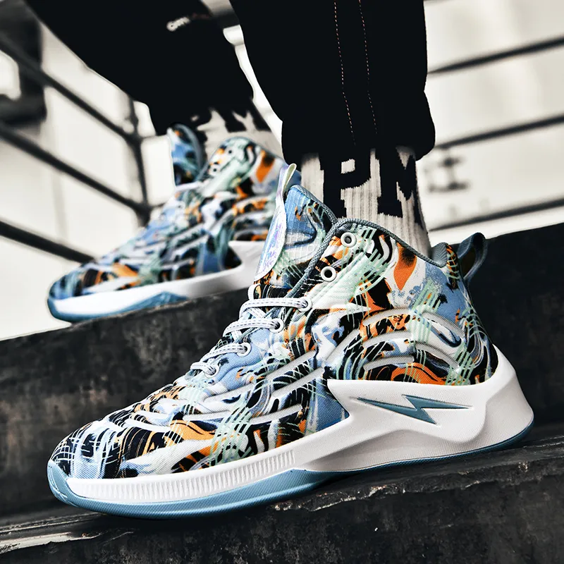 Wooden Rabbit Anti Slip Wear Resistant High Top Basketball Shoes Unisex-8